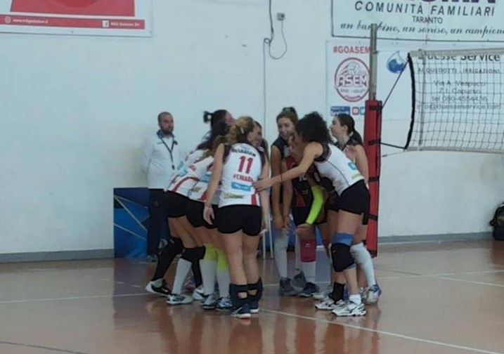 La squadra biancorossa in un match interno
